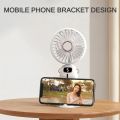 3000mAh Handheld Mini Fan Foldable Portable Neck Hanging Fans 5 Speed USB Rechargeable Fan with Phone Stand and Display Screen. 