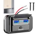 RV USB Outlet QC3.0 Motorcycle USB Fast Charger 2 Ports DC 12-24V 66W Quick Charger Socket Panel RV Phone Charger Outlet for RV. 
