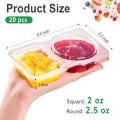 20Pcs Reusable Snack Containers with Lids Portion Control Snack Pack ContainersDouble Compartment Snack Containers. 