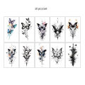 10 Sheets Butterfly Pattern Temporary Tattoos For Women Men Waterproof Flower Fake Tattoo Stickers for Hand.