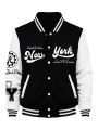 New York Land Of Dreams Capital Of Liberly Baseball Jersey Men Retro Soft Coat Trendy American Jackets Autumn Fleece Men Top. 