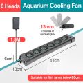 Aquarium Fish Tank Cooling Fan 220V 135°Rotation Automatic Temperature Control Heat Dissipation Cooling Fan 2/3/4/5/6 Head. 