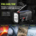 Emergency Radio with SOS Alarm, AM/FM/SW & Flashlight. 2000mAh Battery & Solar/Hand Crank Charging for Outdoor Survival..