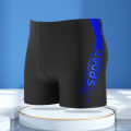 'Sport' Print Board Shorts, Quick-drying Drawstring Men's Swim Trunks, Men's Swimwear, Swim Shorts For Summer Beach Pool. 