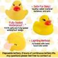 Pack of 10 Luminous Floating Rubber Ducks – Flashing Color Changing Bath Toys for Kids – Waterproof Light-Up Ducklings for Baby Bath Time, Swimming Pool & Summer Water Fun. 