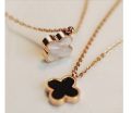 four leaf clover necklace double Sided pendant 2 in1 for girls & women Korean fashion jewellery. 