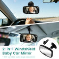 Shatterproof Baby Car Mirror, 360° Adjustable Wide Angle Rear View Mirror, 2-in-1 Mount for Safe Infant Observation While Drivin.