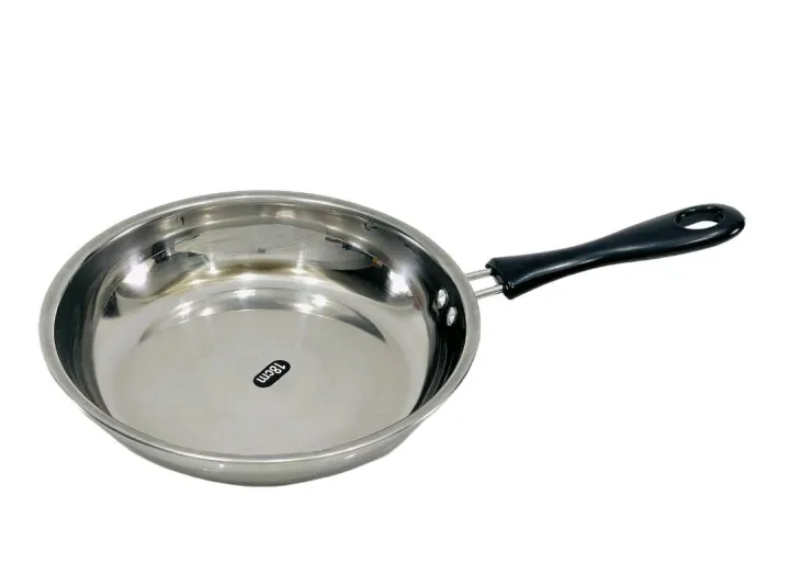 Silver Fry Pan - 18 cm Non-Stick Cooking Pan with Heat-Resistant Handle