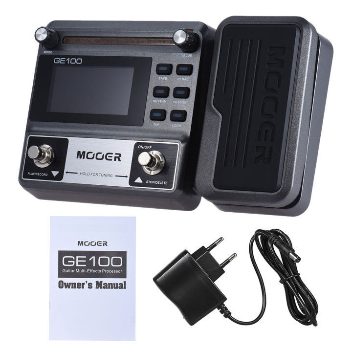 MOOER GE100 Guitar Multi-effects Processor Effect Pedal with Loop Recording(180 Seconds) Tuning Tap Tempo Rhythm Setting Scale &
