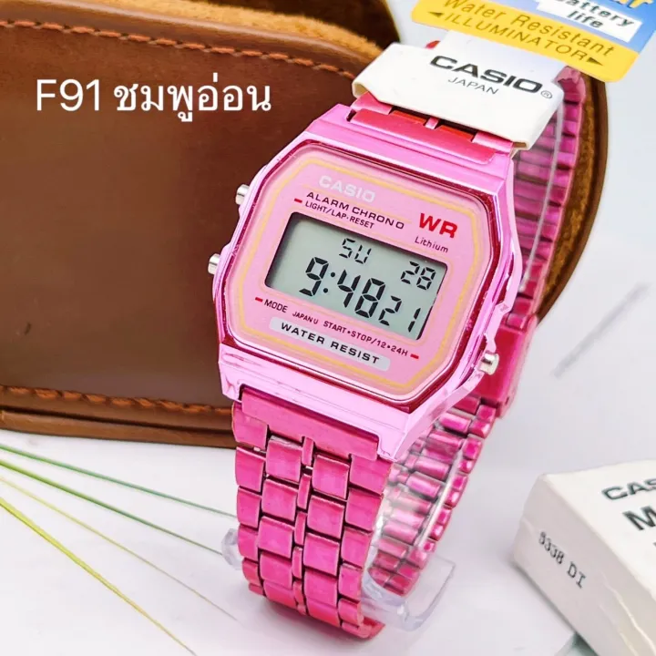 Casio F91 watch women wristwatch casual digital wrist watch stainless steel watch dial 25-38mm function free Casio box