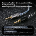 KBEAR P34 Earphone Upgrade Cable 5N 2-Strands 98-Core OFC Silver-Plated Interchangeable Plug Design 3.5/4.4 for MK3.