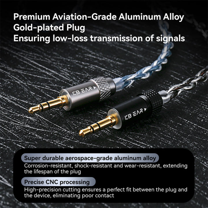 KBEAR%20P34%20Earphone%20Upgrade%20Cable%205N%202-Strands%2098-Core%20OFC%20Silver-Plated%20Interchangeable%20Plug%20Design%203.5/4.4%20for%20MK3%20-%20Image%206