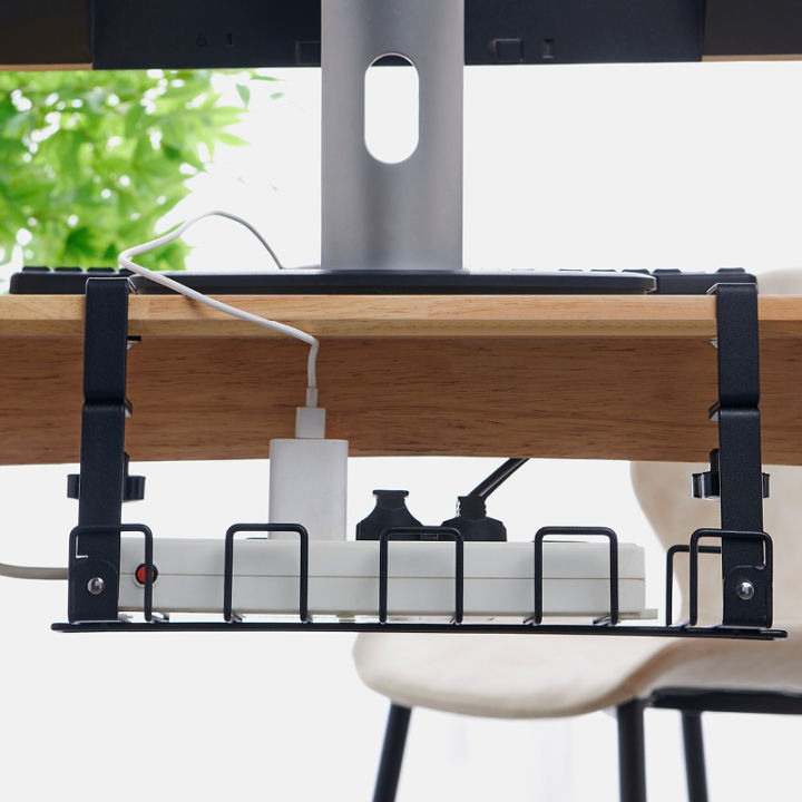 K cable tray organizer, under table cable management, suitable for working computer table, home and office, new installation free under wire table rack.