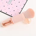 4in1 Travel Makeup Brushes Set Retractable Kabuki Brush and 3 Small Brushes For Eye With Soft Bistles Small Portable For Touchup. 