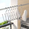 1/3pcs household double hook shoe rack, hanging type, space saving, home hardware accessory for drying shoes on the balcony. 