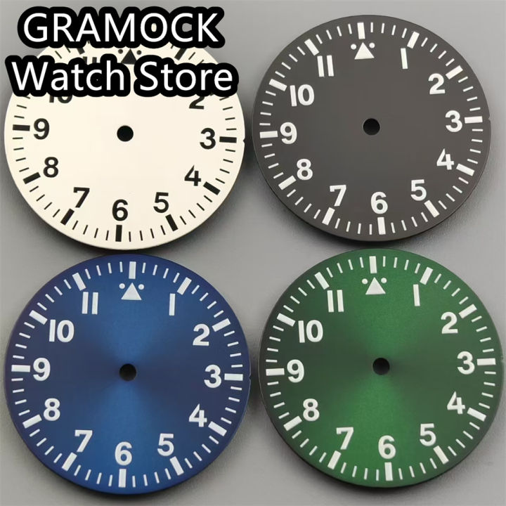 GRAMOCK 29mm Watch Dial White Black Blue Green Dial Green Luminous Fit NH35 NH36 ETA2824 2836 Mingzhu DG Miyota PT5000 Movement