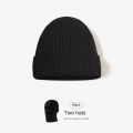2In1 Mask Beanies Hat Kintted Thicken Winter Ski Balaclava Full Face Mask Thermal Windproof Coldproof Running Earmuffs Hat.