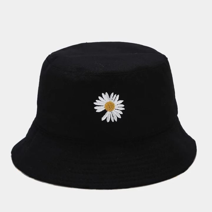 DAISY Flower Unisex Bucket Hats | Black Color | Hunting Fishing Outdoor Hats | Men & Women Bucket Hats