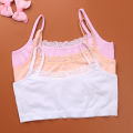 1/3pcs Summer Teen Kids Lace Vests Young Children's Breast Care Training Bras Solid Color Maiden Cotton Teenage Underwear Tops. 
