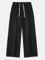 Spring New High Street Men Loose Elastic Waist Baggy Straight Jeans Streetwear Y2K Vintage Fashion Wide-leg Denim Pants. 
