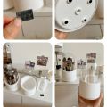 360 Degree Rotating Makeup Brush Storage Box Desktop Cosmetic Brushes Organizer Lipstick Eyebrow Pencil Eye Shadow Brush Holder. 
