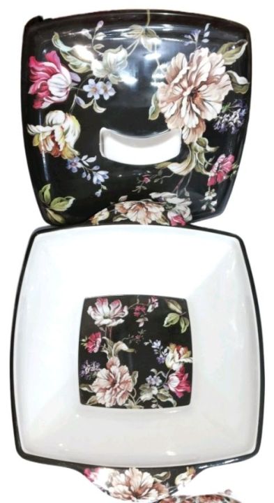 1 piece donga square shape for serving salan ,shorba,custerd,chawal, microwave oven safe,colour beautiful design beautiful style beautiful colour beautiful atrectiv look, dinner set ka bowl salan wala bara wala.squre shaped black colour beautiful design