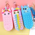 New Cartoon Design Multi Purpose Pop it Multishade Silicone Pouch for Girls- Pencil Pouch, Ladies Purse. 