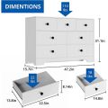 BM-Furniture Drawer Dresser, White Dresser for Bedroom, Wide Drawer Dresser Organizers, Modern Dresser for Bedroom, White. 