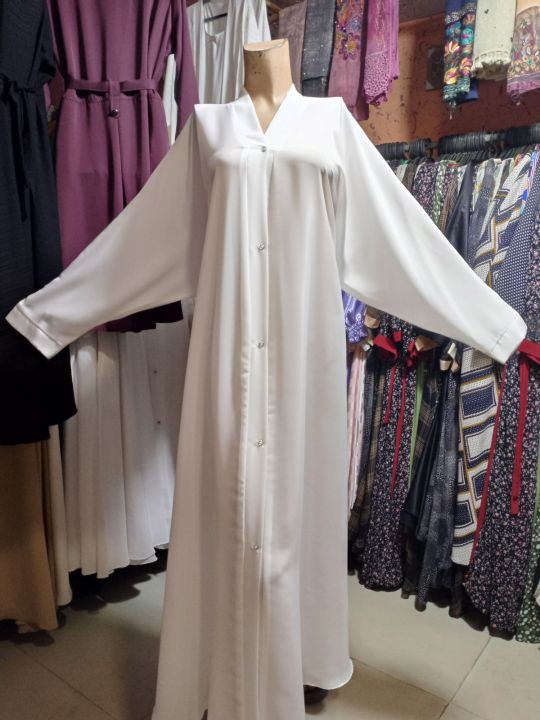White abaya with different styles
