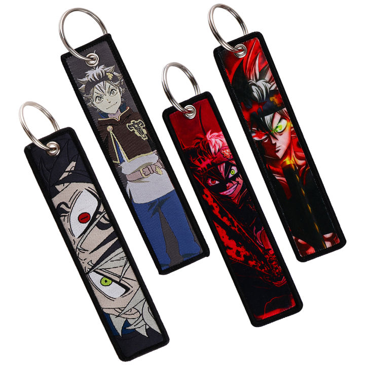 Cool Embroidery Key Fobs Anime Key Tag Keychain For Car Keys Backpack