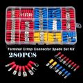 102/280 pcs New Insulated Cable Connector Electrical Wire Crimp Spade Butt Ring Fork Set Ring Lugs Rolled Terminals Assorted Kit.