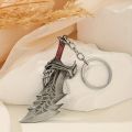 1PC alloy hip-hop handsome big knife men's keychain, party accessories, big knife weapon model keychain.