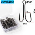 GOBAIT 10-20Pcs Double Fishing Hook Carbon Steel Crank Barbed Anti-snagging Hooks Soft Lure Kit Tackle Box Pesca Twin Fishhooks.