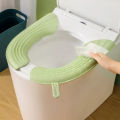 2Pc/Set Waterproof Toilet Seat Cover, Washable Universal Soft Toilet Seat Cushion, Solid Color Bathroom Accessories.