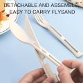 3PCS Portable Tableware Set Wheat Straw Dinnerware Detachable Cutlery Travel Tableware Picnic Dinnerware Set Camping Cutlery Set. 