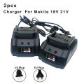 1pc 18V 21V Battery Charger Suitable For Makita Tools EU/US Plug Power Tool Portable High Quanlity Smart Fast Li-ion Charging. 