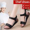 Sandals for Women, Summer Soft-Soled Kitchen Shoes, Women's Waterproof Non-Slip Thick-Soled Mom Shoes, Outdoor Chef Roman Women's Shoes. 