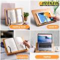 Greener book stand adjustable book holder stand rubber wood look up to read short-sighted book holder stand tablet book shelf book stand premium portable metal adjustable reading book holder Si. 