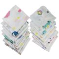 10pcs Pack 31*31cm 100% Cotton Gauze Newborn Baby Infant Cartoon Face Hand Bathing Towel Bibs Feeding Square Towels Handkerchief. 
