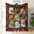 Cozy Cat Lover's Plush Fleece Throw Blanket - Perfect for Sofa Naps, Office Breaks & Christmas DecorCozy Cat Lover's Plush Fleec.