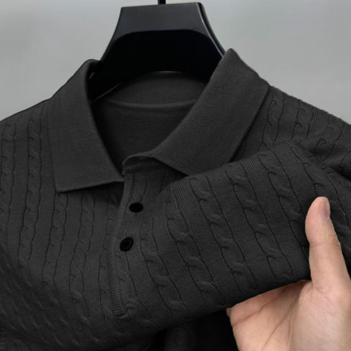 Autumn%20Men's%20Knitted%20Pullover%20Sweaters%20Cable%20Woolen%20Button%20Sweater%20Slim%20V-neck%20Long%20Sleeve%20Outerwear%20Winter%20Warm%20Heavyweight%20Top%20-%20Image%202