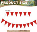 Red plastic Triangle Bunting Flags 33ft Solid Color Pennant Garland, Grand Opening Birthday Party Deco, Durable Outdoor String. 