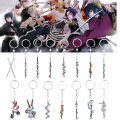 Anime Demon Slayer Sword Keychain Kimetsu no Yaiba Tomioka Giyuu Kochou Shinobu Weapon Cosplay Props Pendant Men Women Jewelry.