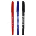 6/12pc Set Waterproof Oily Color Double Tip Permanent Markers Fine Tip Thick Tip Black Ink Drawing Pens Supplies Stationer. 