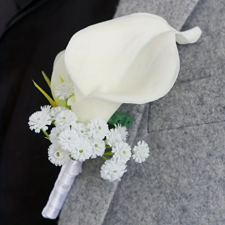 Wedding%20Accessories%20Bridegroom%20Bride%20Corsage%20Bridesmaid%20Sisters%20Wrist%20Flower%20Banquet%20Boudoir%20Hand%20Flower%20Imitation%20Calla%20Lily%20-%20Image%203