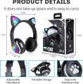 STN-28 Cat Wireless Headphones Bluetooth Over-Ear Headset with Cute Cat Ears. 