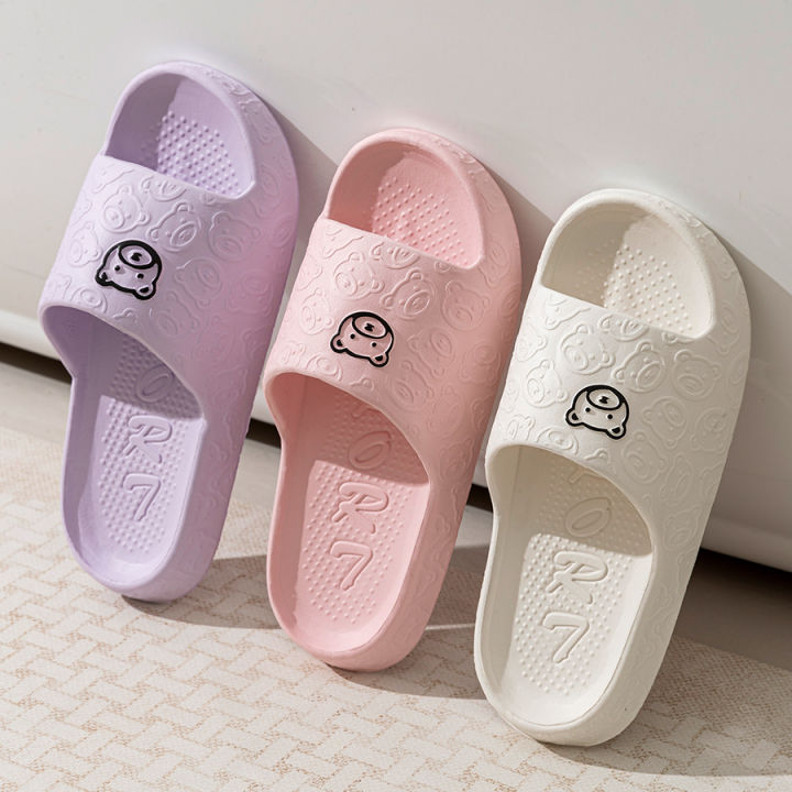 Fashion Women's Slippers Indoor Soft Sole Cartoon Bear Print Slides Bathroom EVA Indoor Men Summer Outdoor Cool Shoes Couple