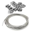 Wire Rope (PVC Coated) - 5mm with 6 Nos clamps. 