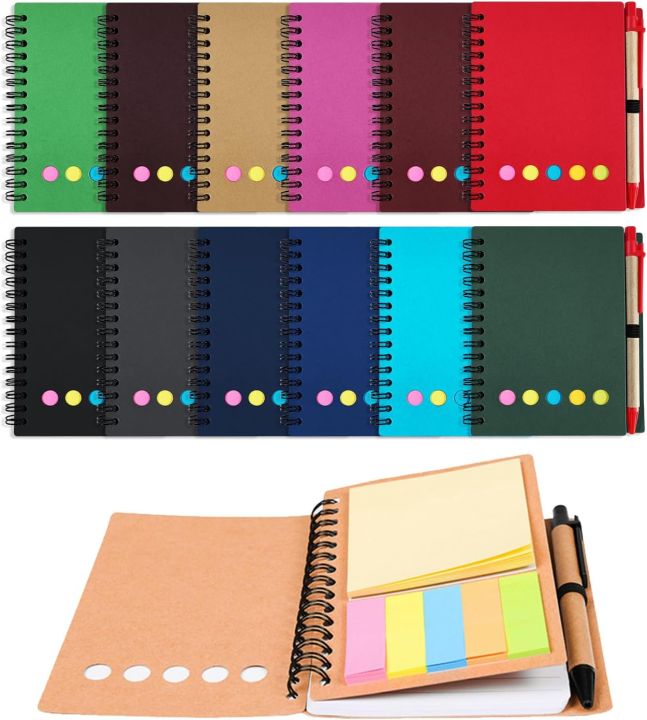 Kisdo%20Lined%20Spiral%20Notebook%20Kraft%20Paper%20Cover%20Notepad%20with%20Pen%20In%20Holder,%20Sticky%20Notes%20and%20Page%20Marker,%20Business%20Small%20Notebook%20-%20Image%207