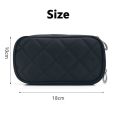 Women's Mirror Mini Cosmetic Bag Simple Waterproof Storage Box Black Double Layer Lingge Make Up Brush Beauty Organizer Supplies. 